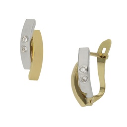 [P1000] PENDIENTES ORO 18KL BICOLOR CIRCONITAS