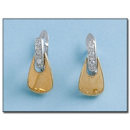 [P4500] PENDIENTES ORO 18KL BICOLOR CIRCONITAS