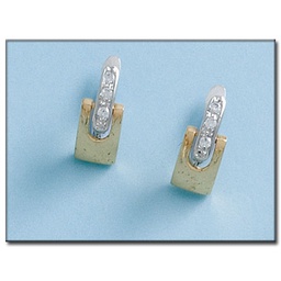 [P4501] PENDIENTES ORO 18KL BICOLOR CIRCONITAS