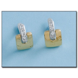 [P4499] PENDIENTES ORO 18KL BICOLOR CIRCONITAS