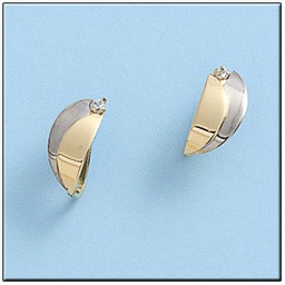 [P428] PENDIENTES ORO 18KL BICOLOR CIRCONITAS 