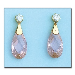 [P6162] PENDIENTES ORO 18KL CIRCONITA ROSA