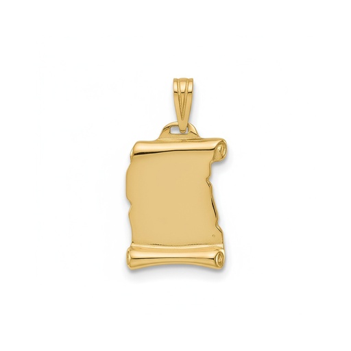 PLACA ORO 18KL PERGAMINO LISA - 12X16MM