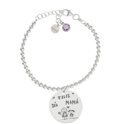 PULSERA BOLAS DIBUJASUEÑOS PLATA 925MM