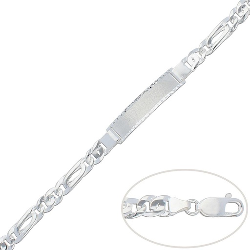 PULSERA CON PLACA PLATA 925MM - 7MM