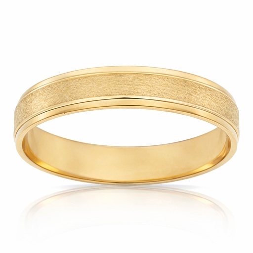 ALIANZA ORO 18KL TALLADA MATE-BRILLO - 4MM