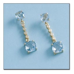 [P549] PENDIENTES ORO 18KL CIRCONITAS COLOR 