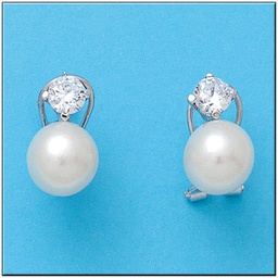 [P907] PENDIENTES ORO 18KL CIRCONITAS PERLAS