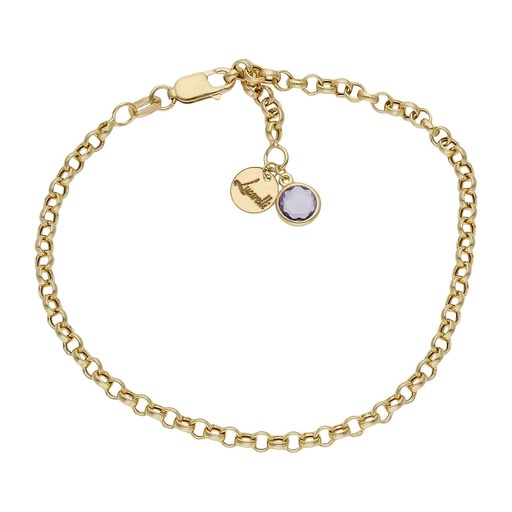 PULSERA MI HISTORIA ORO 18KL 3MM - LILA