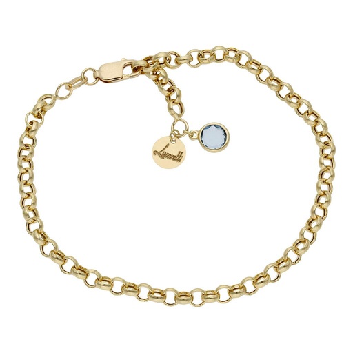 PULSERA MI HISTORIA ORO 18KL 4MM - AZUL