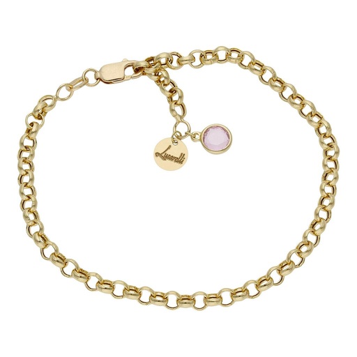 PULSERA MI HISTORIA ORO 18KL 4MM - ROSA