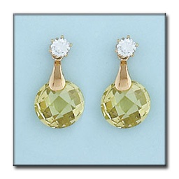 [P6206] PENDIENTES ORO 18KL COLOR PERIDOT