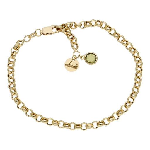 PULSERA MI HISTORIA ORO 18KL 4MM - VERDE