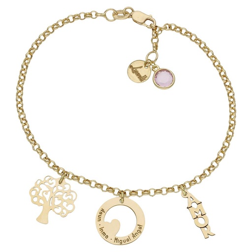 PULSERA MI HISTORIA ORO 18KL FAMILIA