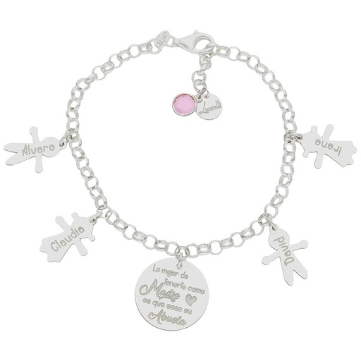 PULSERA MI HISTORIA PLATA 925MM ABUELA