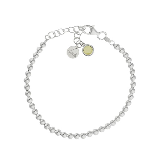 PULSERA MI HISTORIA PLATA 925MM BOLAS - VERDE