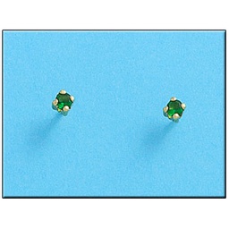 [P136] PENDIENTES ORO 18KL CRISOPAL VERDE 3X3