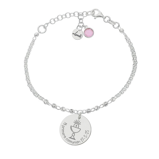 PULSERA MI HISTORIA PLATA 925MM FORZADA + BOLAS - COMUNION