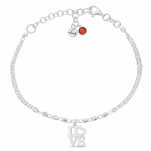 PULSERA MI HISTORIA PLATA 925MM FORZADA + BOLAS - LOVE