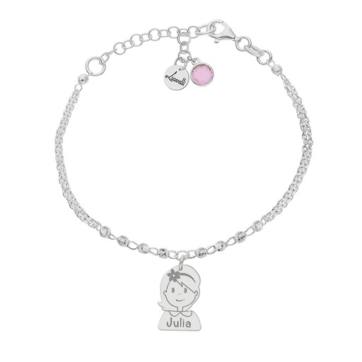 PULSERA MI HISTORIA PLATA 925MM FORZADA + BOLAS - NIÑA COMUNION