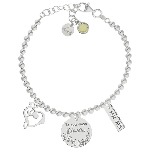 PULSERA MI HISTORIA PLATA 925MM PROFE MUSICA