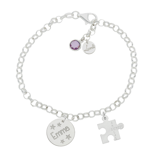 PULSERA MI HISTORIA PLATA 925MM PUZZLE AMIGAS