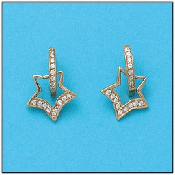 [P837] PENDIENTES ORO 18KL ESTRELLAS CIRCONITAS