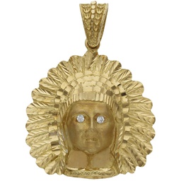 [CB341] CABEZA INDIO ORO 18KL - 35X40MM