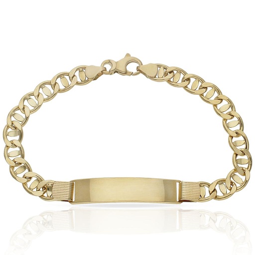 PULSERA ORO 18KL ANCLA PLACA