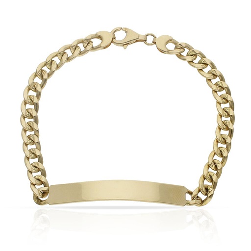 PULSERA ORO 18KL BARBADA FUNDIDA PLACA