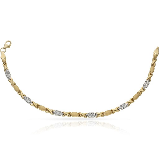 PULSERA ORO 18KL BICOLOR CIRCONITAS ** AGOTADO TEMPORALMENTE**