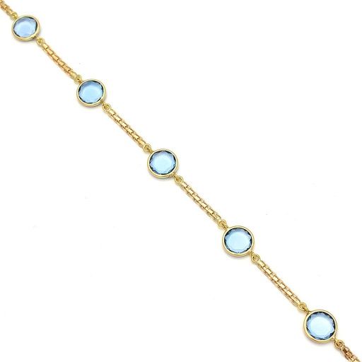 PULSERA ORO 18KL BISMARK PIEDRA AZUL