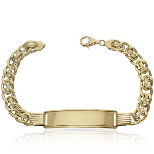 PULSERA ORO 18KL CABALLERO PLACA