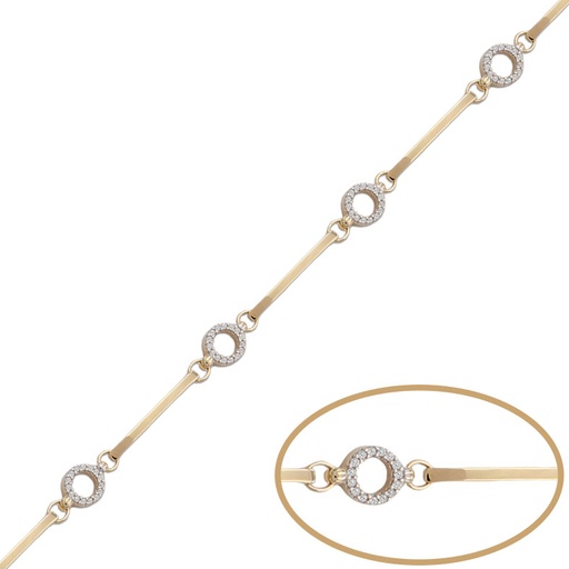 PULSERA ORO 18KL CIRCULOS CIRCONITAS