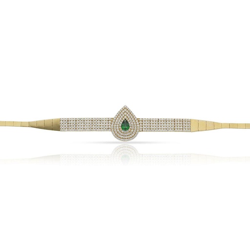 PULSERA ORO 18KL CRISOPAL Y CIRCONITAS 