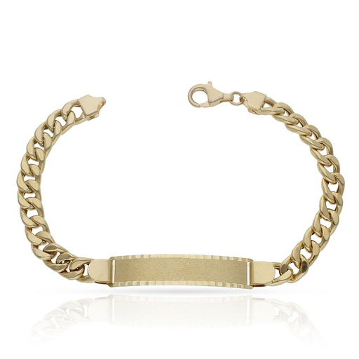 PULSERA ORO 18KL HUECA BARBADA PLACA