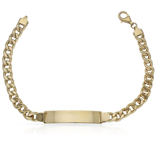 PULSERA ORO 18KL HUECA BARBADA PLACA