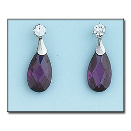 [P6180] PENDIENTES ORO BLANCO 18KL AMATISTA