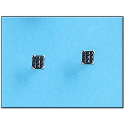 [P123] PENDIENTES ORO BLANCO 18KL C. NEGRA 4X4