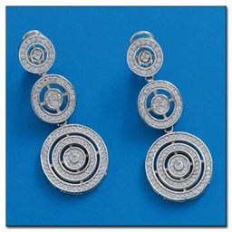 [P1222] PENDIENTES ORO BLANCO 18KL CIRCONITAS