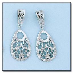 [P6110] PENDIENTES ORO BLANCO 18KL CIRCONITAS