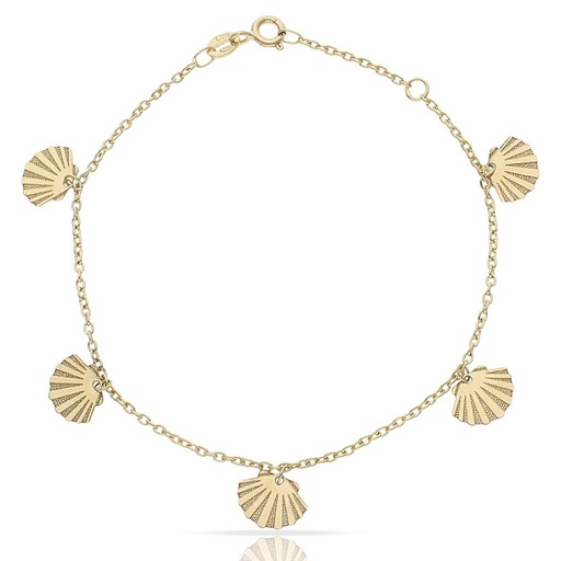 PULSERA ORO 18KL MINI CHARMS CONCHAS