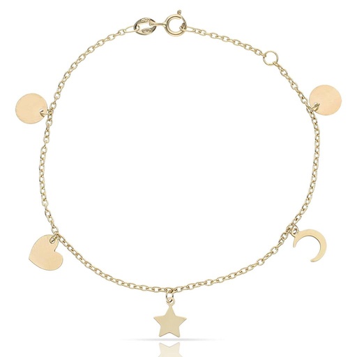 PULSERA ORO 18KL MINI CHARMS MIX