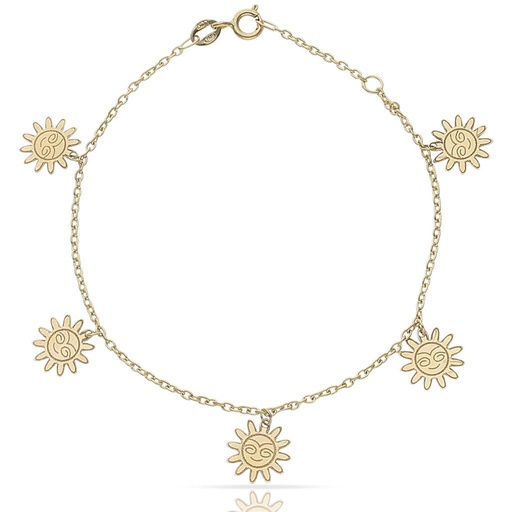 PULSERA ORO 18KL MINI CHARMS SOL