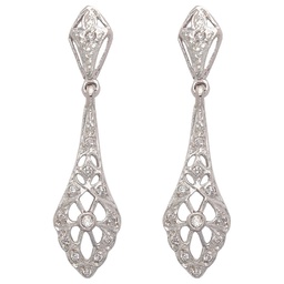 [P5680] PENDIENTES ORO BLANCO 18KL CIRCONITAS
