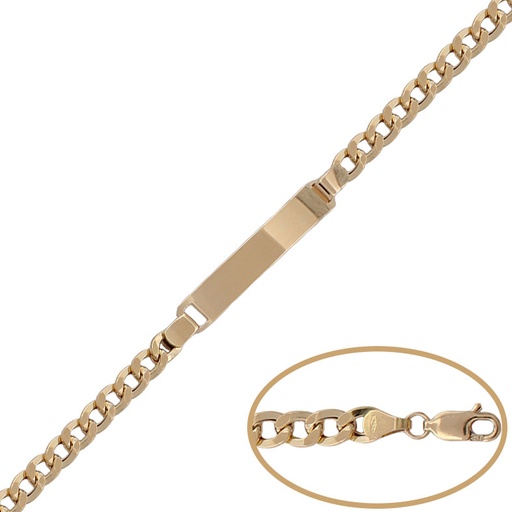 PULSERA ORO 18KL PLACA BARBADA - 5MM