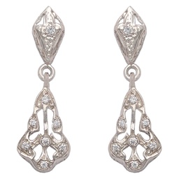 [P5679] PENDIENTES ORO BLANCO 18KL CIRCONITAS
