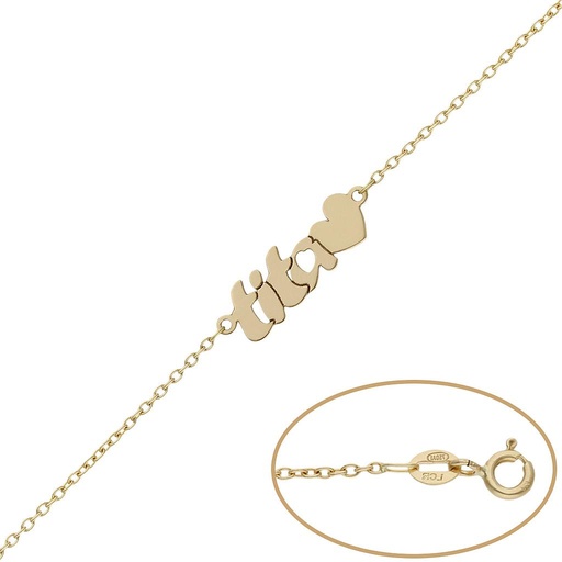 PULSERA ORO 18KL TITA + CORAZON