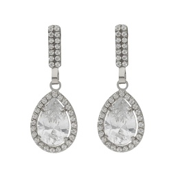 [P1477] PENDIENTES ORO BLANCO 18KL CIRCONITAS - 9x25MM