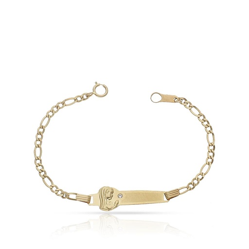 PULSERA ORO 18KL VIRGEN NIÑA CIRCONITA